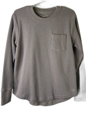 Little Bipsy Boy's Long-Sleeve Waffle Pocket Tee — Taupe 5-6T
